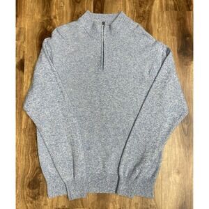 Peter Millar Merino Wool Cashmere Quarter Zip Sweater Mock Neck Size L